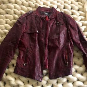 Guess distressed leather jacket